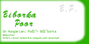 biborka poor business card